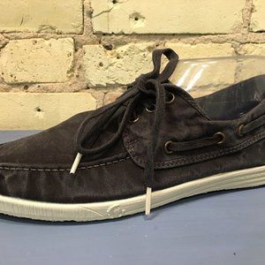 Natural World "Nautico" Distressed Black Men's Shoes Size 40, 41, 43, 44